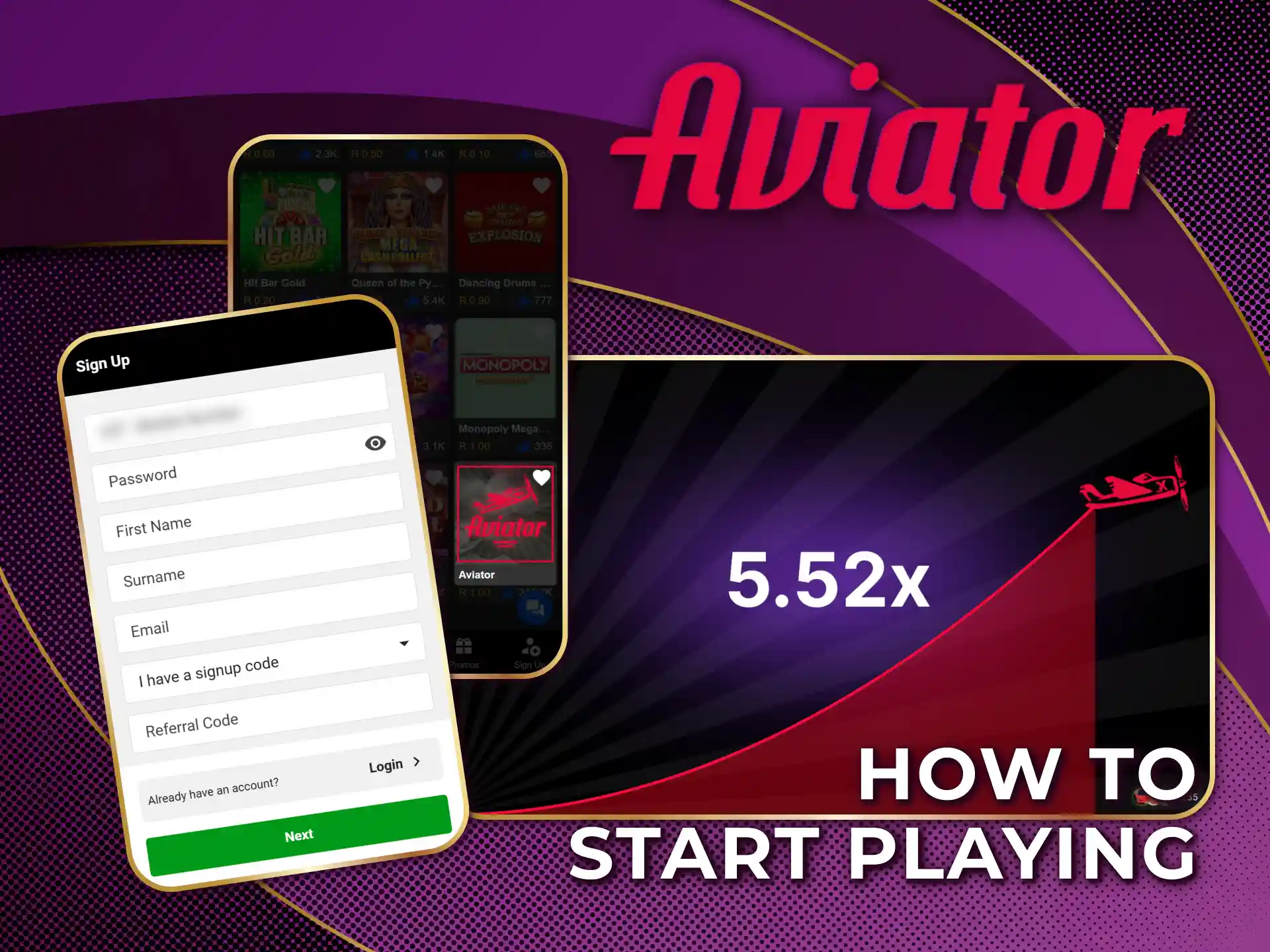 Start playing Aviator with simple steps and quick registration options.